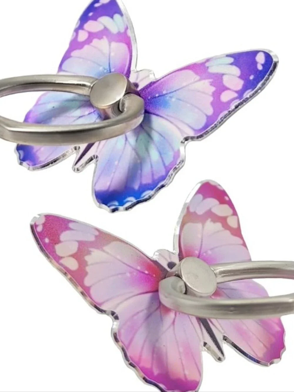 Butterfly Phone Ring Holder Stand Glitter Sparkle Grip 2 Pack